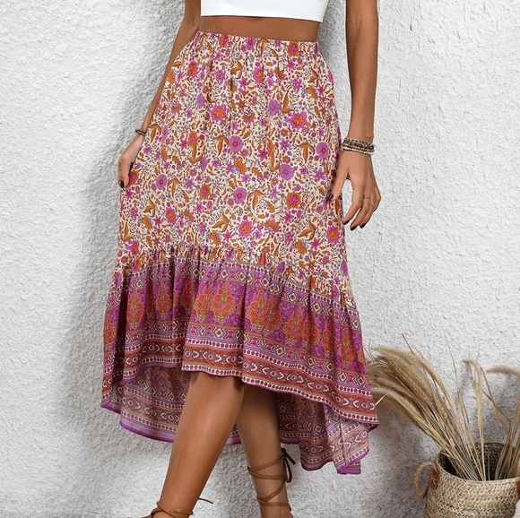 Rich Garden High-Low Skirt - Picture 5 of 9